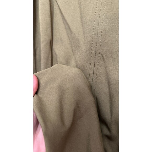 Nordstrom Topstitch Detail Sleeveless Linen Blend Maxi Dress Olive - SZ M - Picture 3 of 6